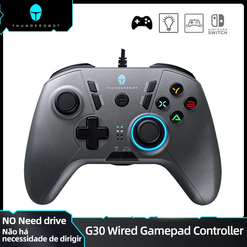 

New ThundeRobot G30 Wired Vibration Gamepad Joystick Controller for Switch Windows PC PS4 PS3 STEAM Phone TV Game Controller