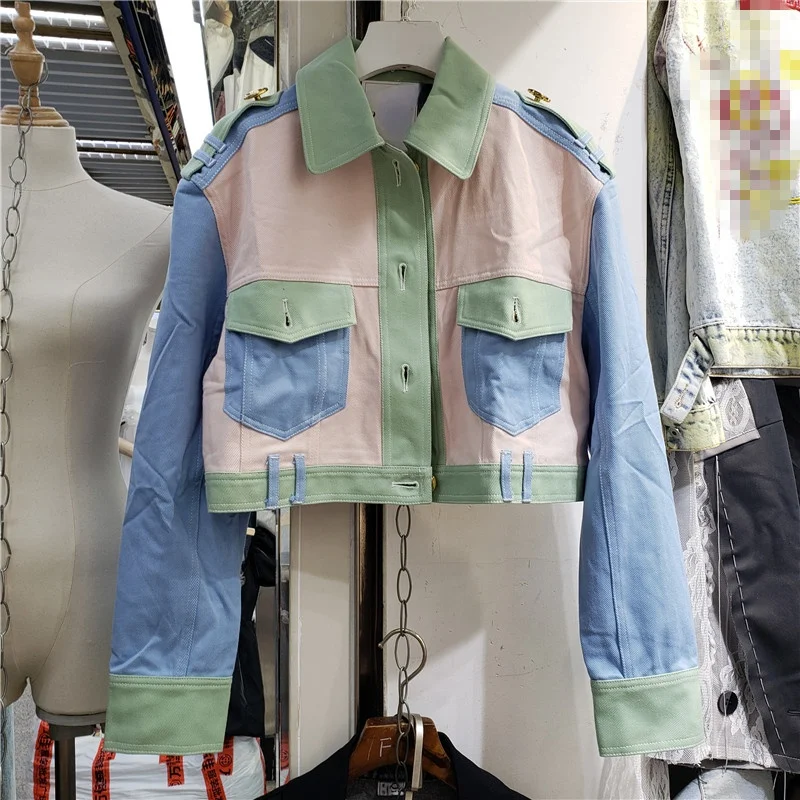 Multi-Color Denim Coat for Women 2021 Autumn New Fashion Street Wear Cropped Jacket Ladies Top Veste Femme
Multi-Color Denim Coat for Women 2021 Autumn New Fashion Street Wear Cropped Jacket Ladies Top Veste Femme