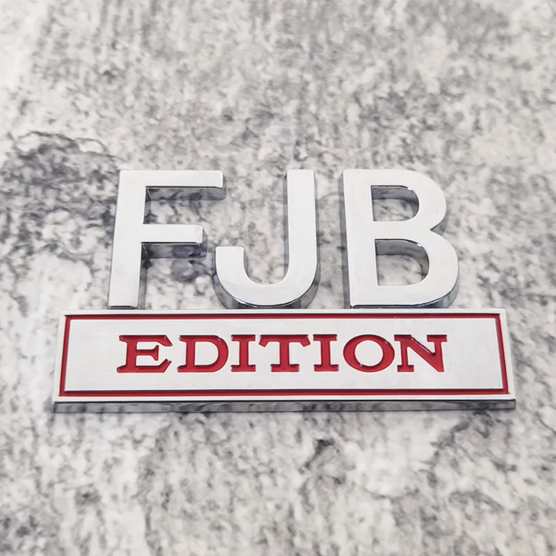 20X 3D металлическая эмблема 8x5 см хром черная красная белая FJB EDITION значок боковая