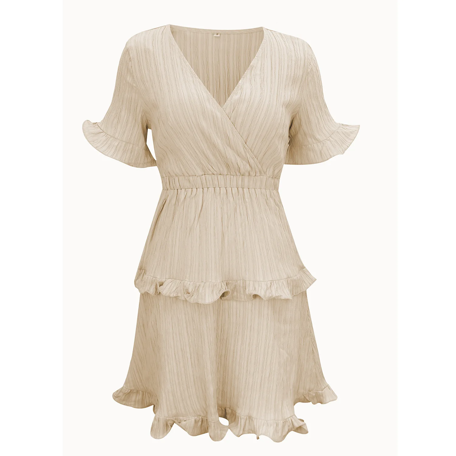 Spring Summer V Neck Short Butterfly Sleeve High Waist Solid Mini Dress 2021 Ruffles Chic Fashion Casual Dress
Spring Summer V Neck Short Butterfly Sleeve High Waist Solid Mini Dress 2021 Ruffles Chic Fashion Casual Dress