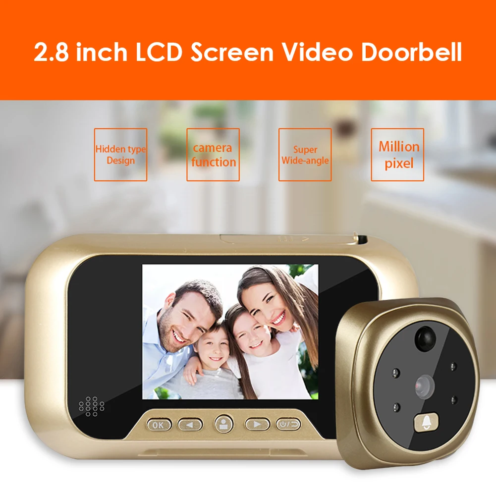 Smart IP WIFI Doorbell Video Intercom 2.8 inch LCD Digital Doorbell 1MP 160 Degree Lens Door Camera Peephole Door Bell
Smart IP WIFI Doorbell Video Intercom 2.8 inch LCD Digital Doorbell 1MP 160 Degree Lens Door Camera Peephole Door Bell