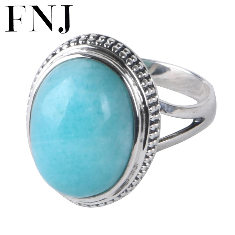 FNJ Simple Natural Amazonite Ring 925 Silver New Original S925 Sterling Silver Rings for Women Jewelry size 5-7
FNJ Simple Natural Amazonite Ring 925 Silver New Original S925 Sterling Silver Rings for Women Jewelry size 5-7
