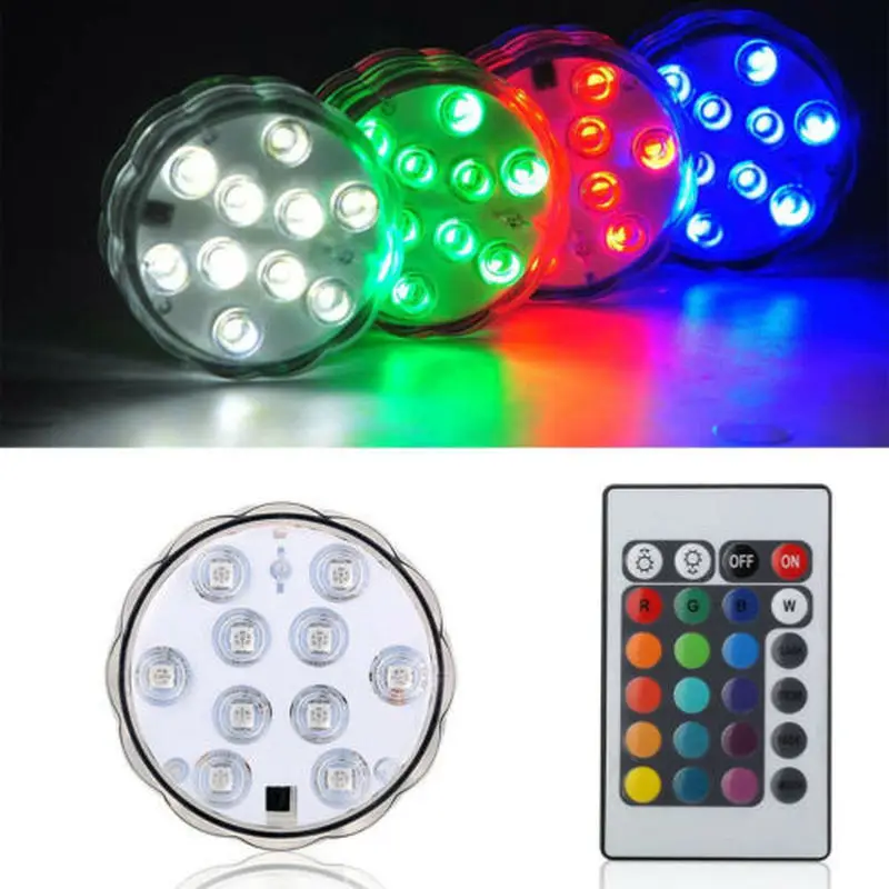 Водонепроницаемый светодиодный RGB Zwemmen Zwembad светильник Батарея работает