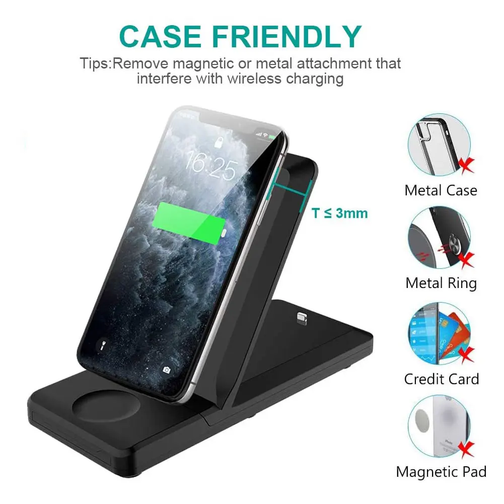 Wireless Charger 3 In 1 H6 Fast Charging Station Stand Dock Foldable Holder 15W For IPhone Samsung Huawei Xiaomi And Smart Watch
Wireless Charger 3 In 1 H6 Fast Charging Station Stand Dock Foldable Holder 15W For IPhone Samsung Huawei Xiaomi And Smart Watch