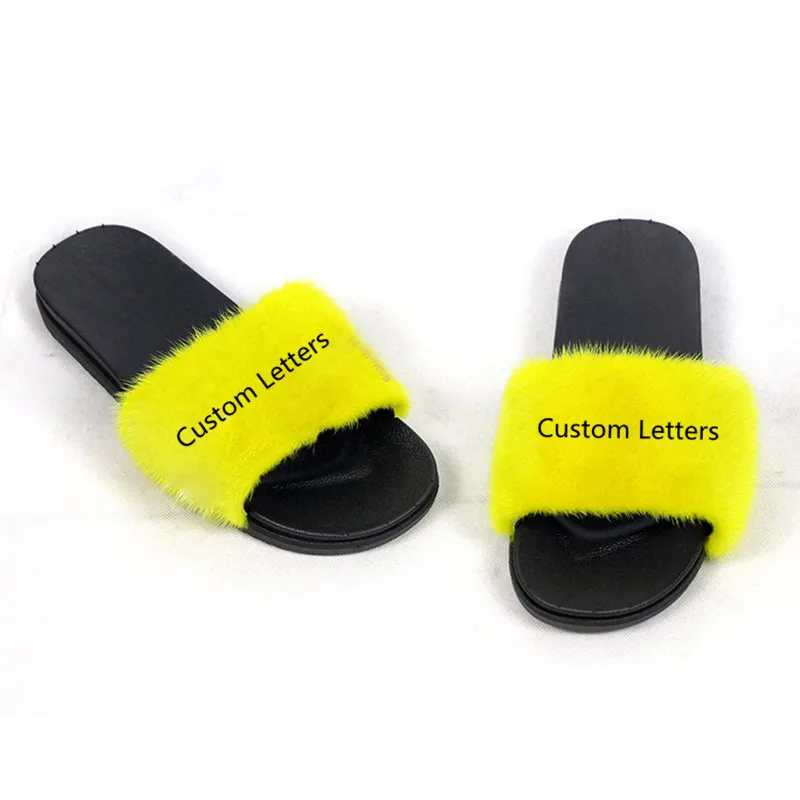 Wholesale Price Summer Custom Slides Real Mink Fur Women Slippers Add Letters Sandals Indoor
Wholesale Price Summer Custom Slides Real Mink Fur Women Slippers Add Letters Sandals Indoor
