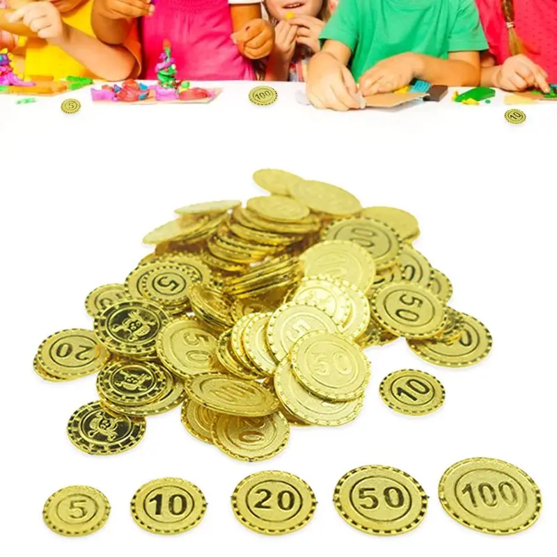 100pcs Pirates Gold Coins Plastic Game Coin Chip for Party Decoration Child Toy
100pcs Pirates Gold Coins Plastic Game Coin Chip for Party Decoration Child Toy