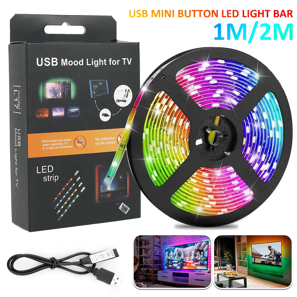 1/2m LED Strip Light Backlight for TV 5V USB 5050 RGB Tape Lamp For TV Background Decoration LED Rope Lights
1/2m LED Strip Light Backlight for TV 5V USB 5050 RGB Tape Lamp For TV Background Decoration LED Rope Lights
