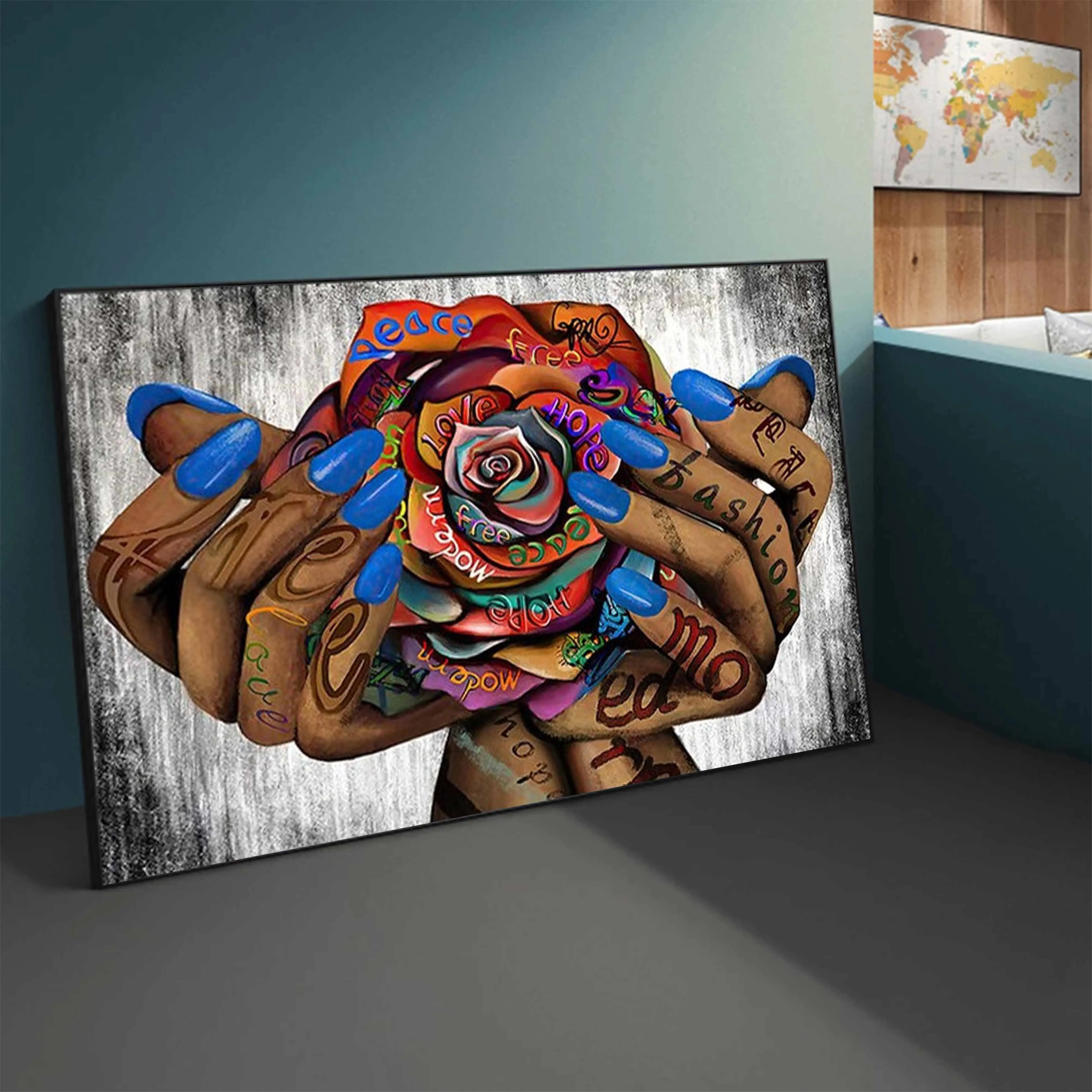 Graffiti Red Rose Flower In Hand Canvas Painting Wall Art Peace And Love Poster Print For Living Room Pop Art Picture Home Decor
Graffiti Red Rose Flower In Hand Canvas Painting Wall Art Peace And Love Poster Print For Living Room Pop Art Picture Home Decor