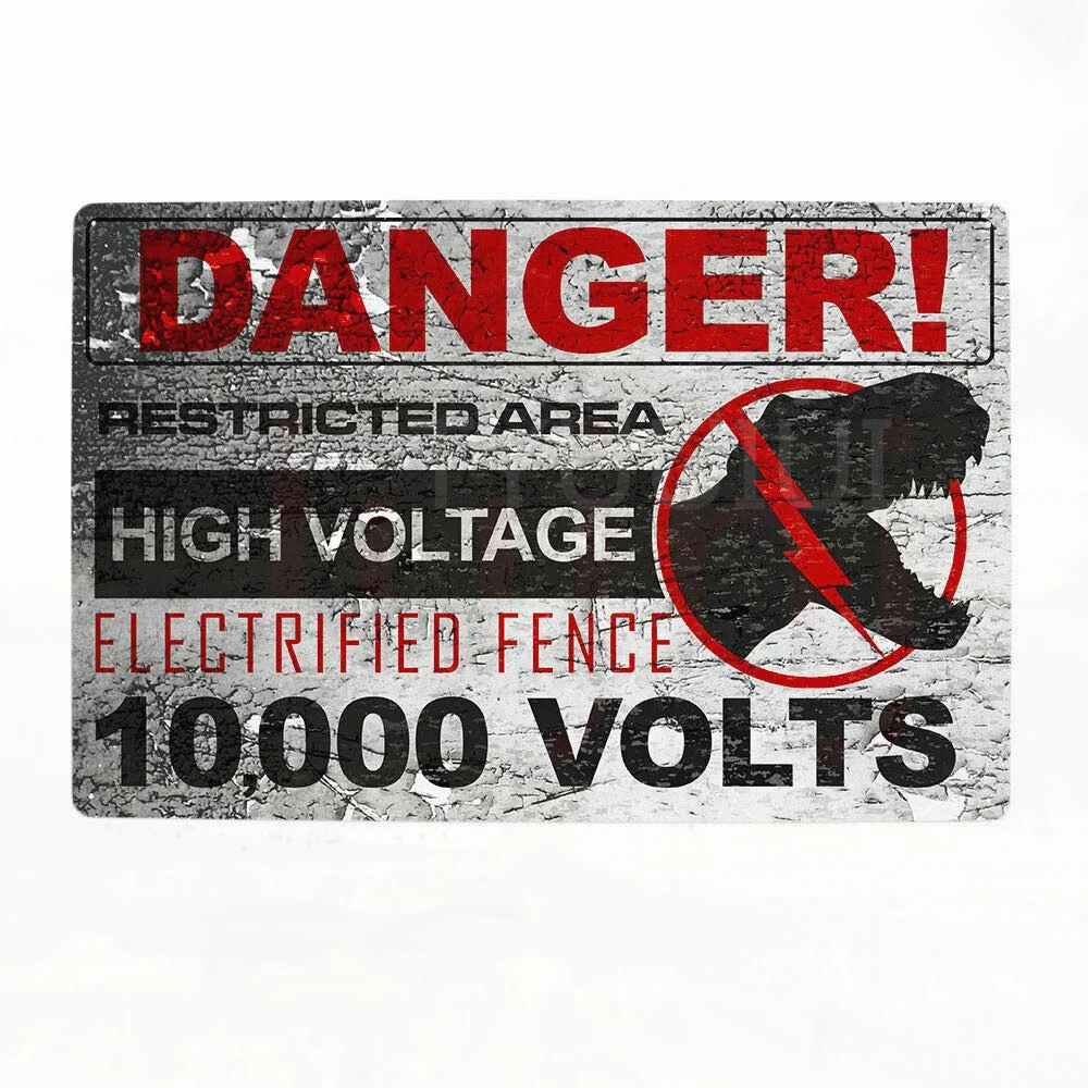 Jurassic Park High Voltage Metal Warning Sign World Raptor Movie Metal Tin Sign Wall Art Iron Painting Bar Pub Club Man Cave
Jurassic Park High Voltage Metal Warning Sign World Raptor Movie Metal Tin Sign Wall Art Iron Painting Bar Pub Club Man Cave