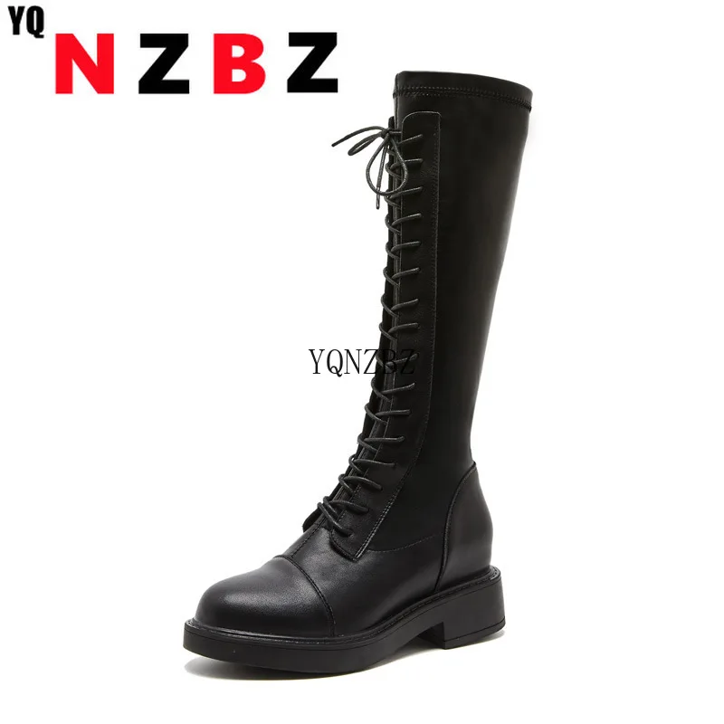 Lace-up Stretch Boots Women Knee High Boots 4CM Platform Shoes 3CM Inner Height Increase Autumn Winter British Style Lady Shoes
Lace-up Stretch Boots Women Knee High Boots 4CM Platform Shoes 3CM Inner Height Increase Autumn Winter British Style Lady Shoes