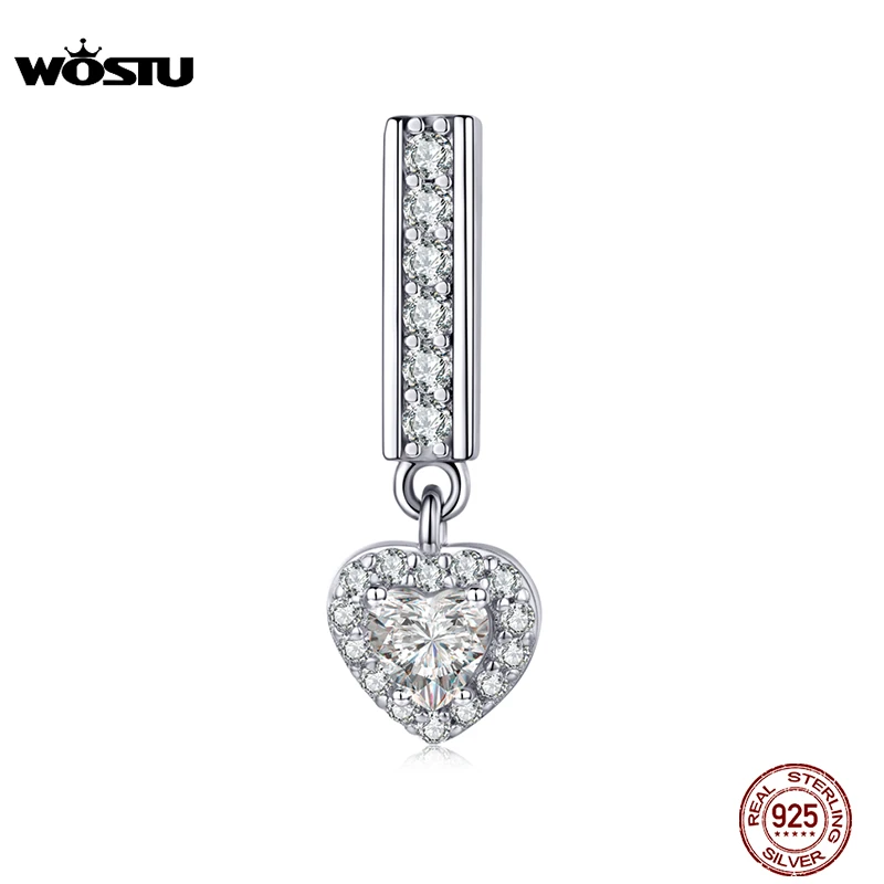 WOSTU 100% 925 Sterling Silver Love Heart Beads Bright Zircon Charms Fit Original Bracelet Pendant For Women Fine Jewelry CQX109
WOSTU 100% 925 Sterling Silver Love Heart Beads Bright Zircon Charms Fit Original Bracelet Pendant For Women Fine Jewelry CQX109