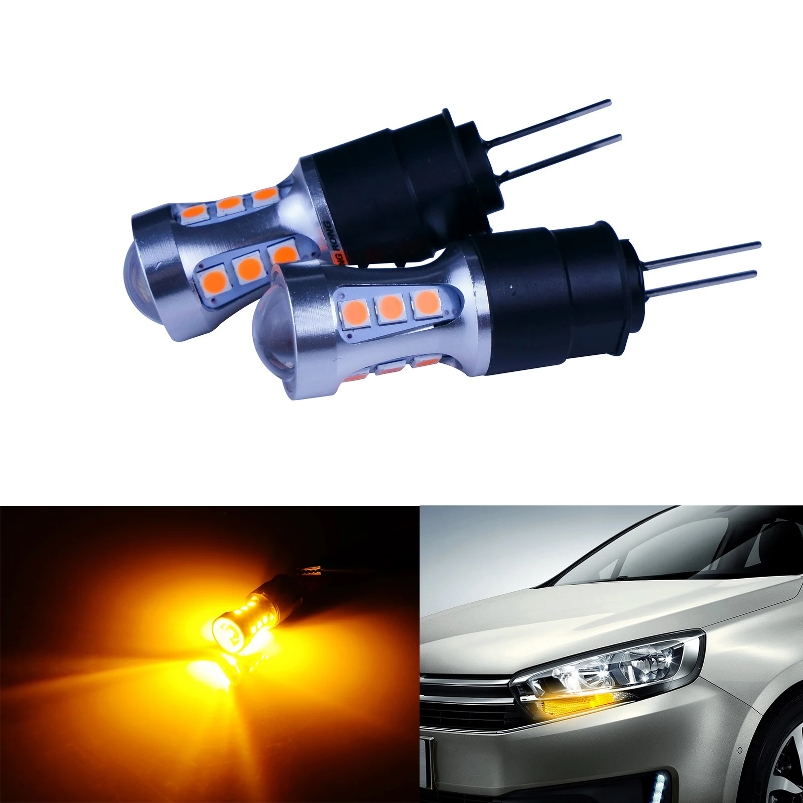 ANGRONG 2X HP24W HPY24W G4 18 SMD LED Bulb Amber Side Daytime Light Lamp For Peugeot Citron C5
ANGRONG 2X HP24W HPY24W G4 18 SMD LED Bulb Amber Side Daytime Light Lamp For Peugeot Citron C5