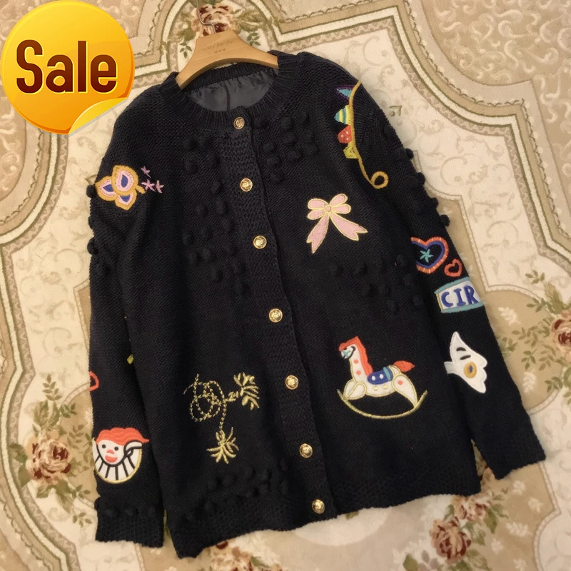 Autumn and winter stars with heavy industry fun cartoon hand crochet embroidery medium long sweater coat thickened cardigan
Autumn and winter stars with heavy industry fun cartoon hand crochet embroidery medium long sweater coat thickened cardigan