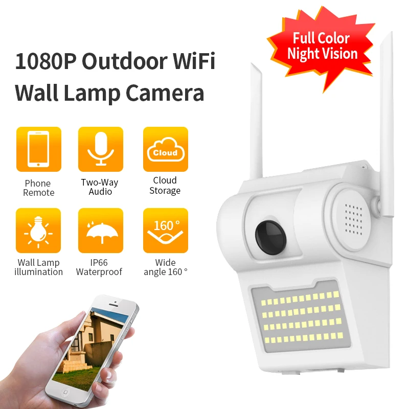 KORANG Floodlight Outdoor Home Security Camera 1080P WiFi Night Vision Camera 48 LED Motion Sensor Wall Light Camera Wireless
KORANG Floodlight Outdoor Home Security Camera 1080P WiFi Night Vision Camera 48 LED Motion Sensor Wall Light Camera Wireless