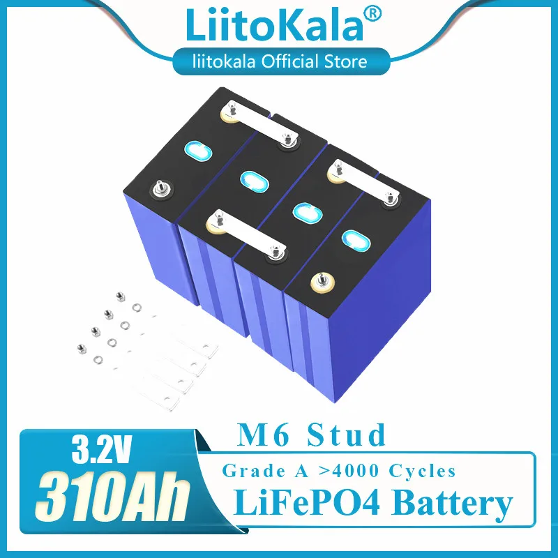 

100% новый Lifepo4 310Ah 4-16 шт. 3,2 V класс A 48V 320AH аккумулятор DIY RV ячейка и система хранения солнечной энергии ЕС США без пошлин