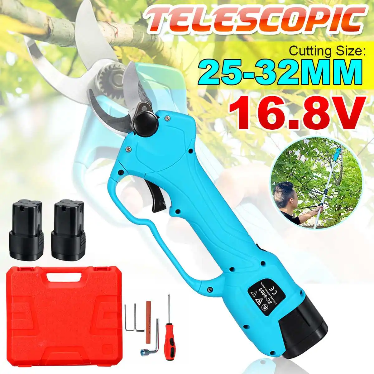 Cordless Pruner Electric Pruning Shear 16.8V Lithium-ion Battery Efficient Fruit Tree Bonsai Pruning Branche Cutter With Battery
Cordless Pruner Electric Pruning Shear 16.8V Lithium-ion Battery Efficient Fruit Tree Bonsai Pruning Branche Cutter With Battery