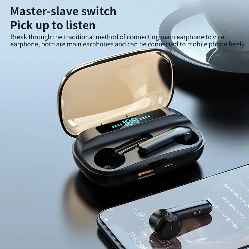 JS3 TWS Blue Technology Solution 5.0 Digital Display Touch Semi-in-ear Bluetooth Headset Mobile Phone Emergency Charging earbuds
JS3 TWS Blue Technology Solution 5.0 Digital Display Touch Semi-in-ear Bluetooth Headset Mobile Phone Emergency Charging earbuds