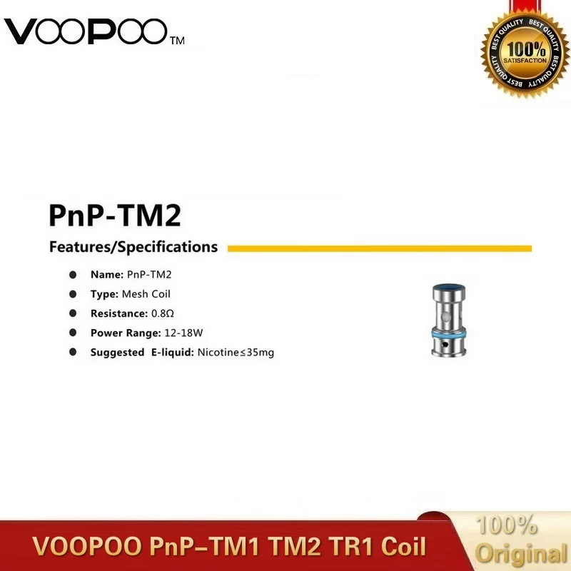 5pcs-15pcs Voopoo PnP-TM1 0.6ohm PnP-TM2 0.8ohm PnP-TR1 PnP TM1 TM2 TR1 Coil for VINCI R X Drag S ARGUS GT AIR V.SUIT | Электроника