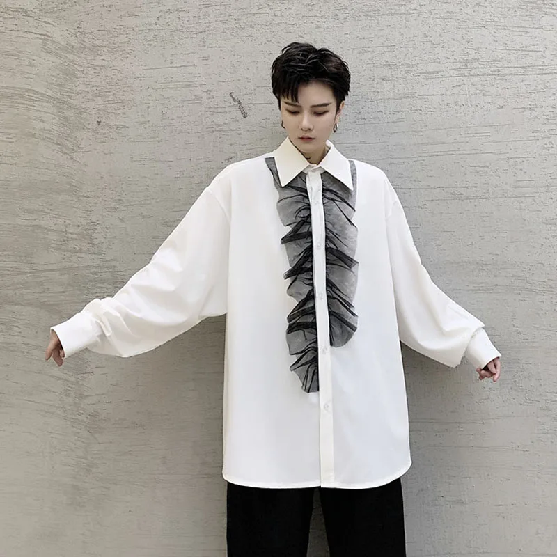 Male Vintage Fashion Gothic Loose Dress Shirts Karajuku Streetwear Shirt Men Lotus Leaf Bow Casual Long Sleeve Shirt
Male Vintage Fashion Gothic Loose Dress Shirts Karajuku Streetwear Shirt Men Lotus Leaf Bow Casual Long Sleeve Shirt