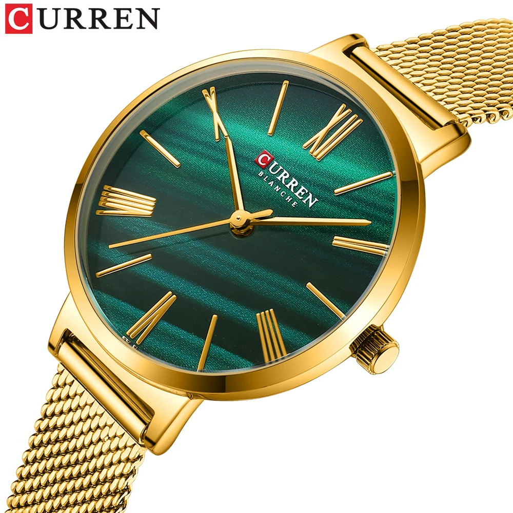 CURREN Fashion Green Gold Women's Quartz Watch Waterproof Stainless Steel Luxury Wristwatch For Women Ladies Watch Female Clock
CURREN Fashion Green Gold Women's Quartz Watch Waterproof Stainless Steel Luxury Wristwatch For Women Ladies Watch Female Clock