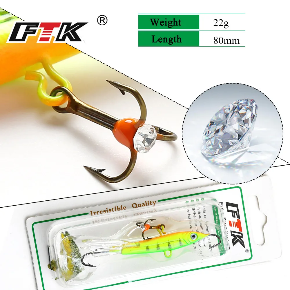 FTK Winter Ice Fishing Lure 1pc 22g/80mm Movable Fishing Bait Fish Hook Ice Balancing Jigs Ice Jigging Winter Fishing Lures
FTK Winter Ice Fishing Lure 1pc 22g/80mm Movable Fishing Bait Fish Hook Ice Balancing Jigs Ice Jigging Winter Fishing Lures