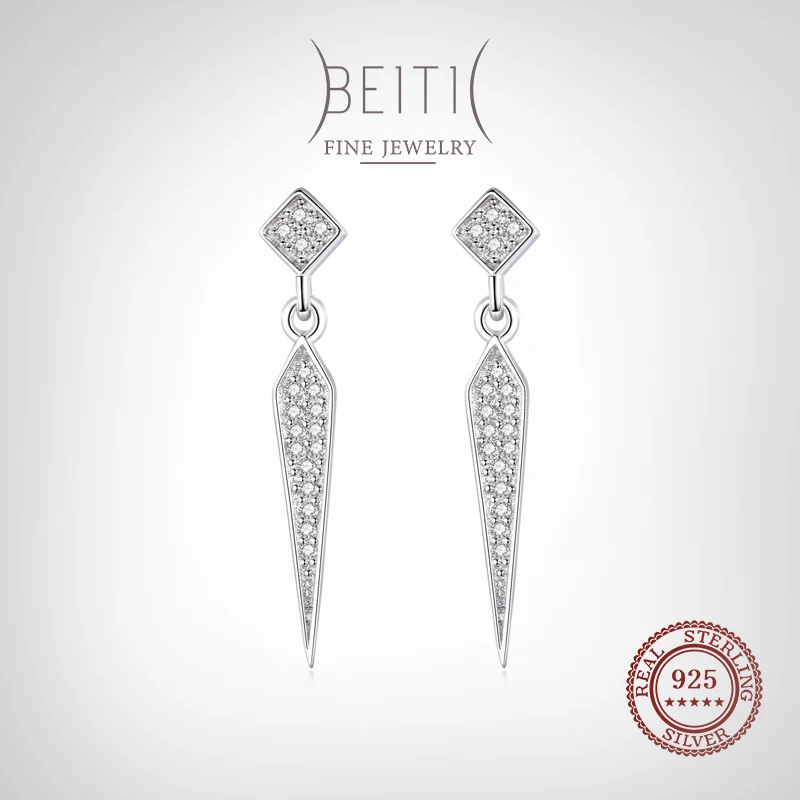 Женские серьги-подвески из серебра 925 пробы, квадратные, с фианитами 
Женские серьги-подвески из серебра 925 пробы, квадратные, с фианитами