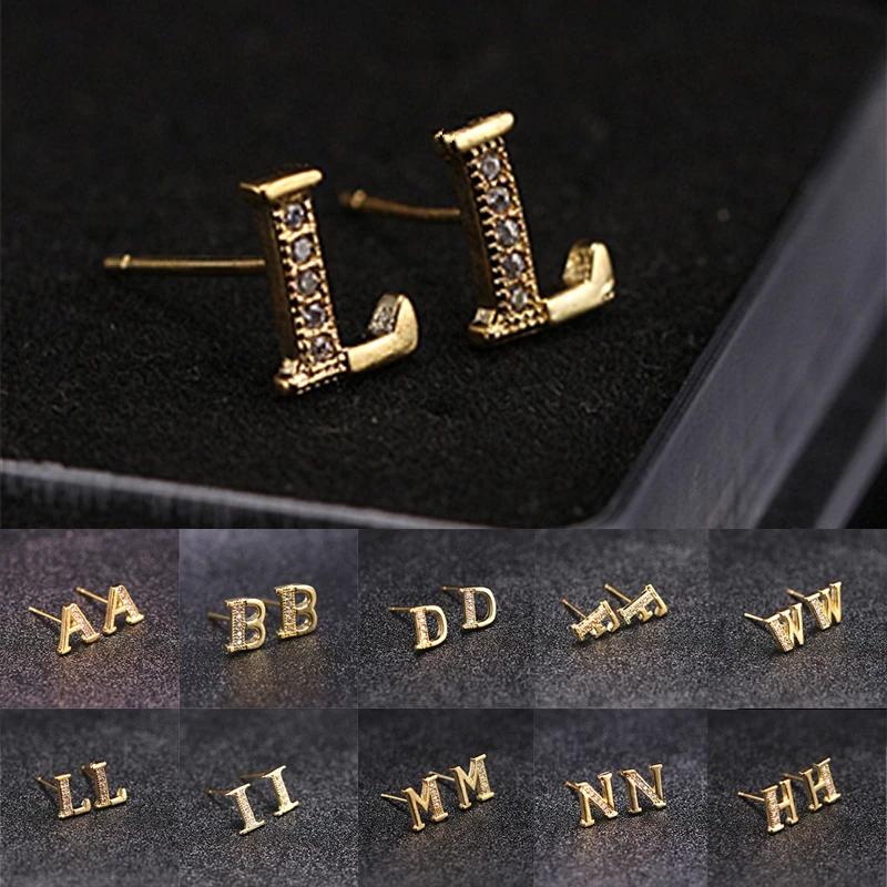 Women 26 Letters Full Zircon Earstud Fashion Ear Stud Zircon Earrings Female Vintage Wedding Earrings Cute Stud Earrings
Women 26 Letters Full Zircon Earstud Fashion Ear Stud Zircon Earrings Female Vintage Wedding Earrings Cute Stud Earrings