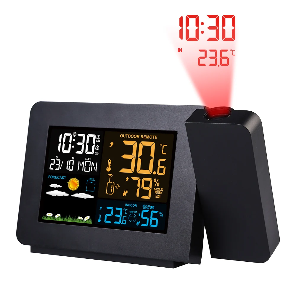 FanJu FJ3391 Weather Station Digital Table Clock Projector Temperature Time Projection Humidity Double Alarm Wireless Sensor
FanJu FJ3391 Weather Station Digital Table Clock Projector Temperature Time Projection Humidity Double Alarm Wireless Sensor