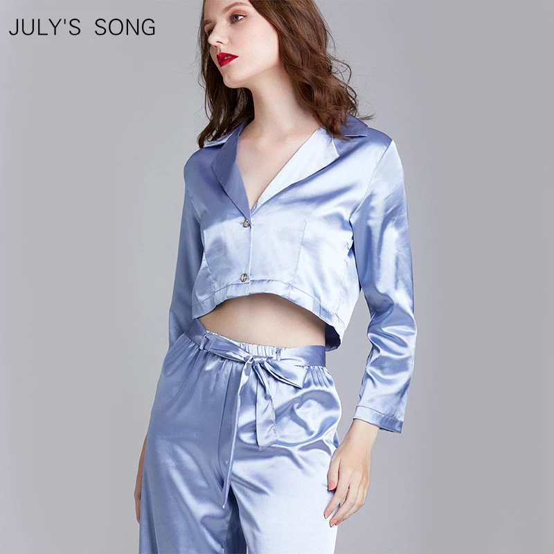 Пижама JULY'S SONG женская из 2 предметов модный пикантный топ и длинные штаны