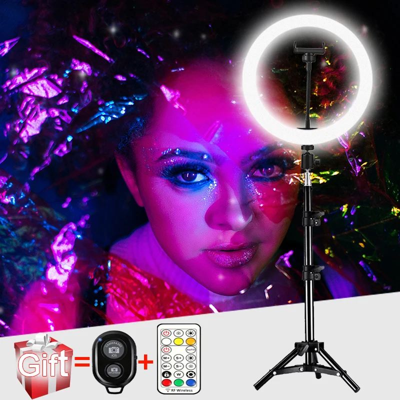 10Inch RGB Selfie Ring Fill Light with 210cm Tripod Photography Dimmable 26cm Ring Lamps for TikToks Youtube Makeup Video Lights
10Inch RGB Selfie Ring Fill Light with 210cm Tripod Photography Dimmable 26cm Ring Lamps for TikToks Youtube Makeup Video Lights