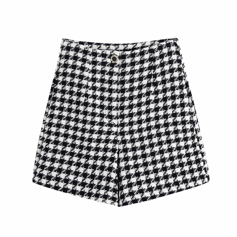 SLMD Vintage Chic Button Houndstooth Tweed Shorts Women 2021 Fashion High Waist Shorts
SLMD Vintage Chic Button Houndstooth Tweed Shorts Women 2021 Fashion High Waist Shorts