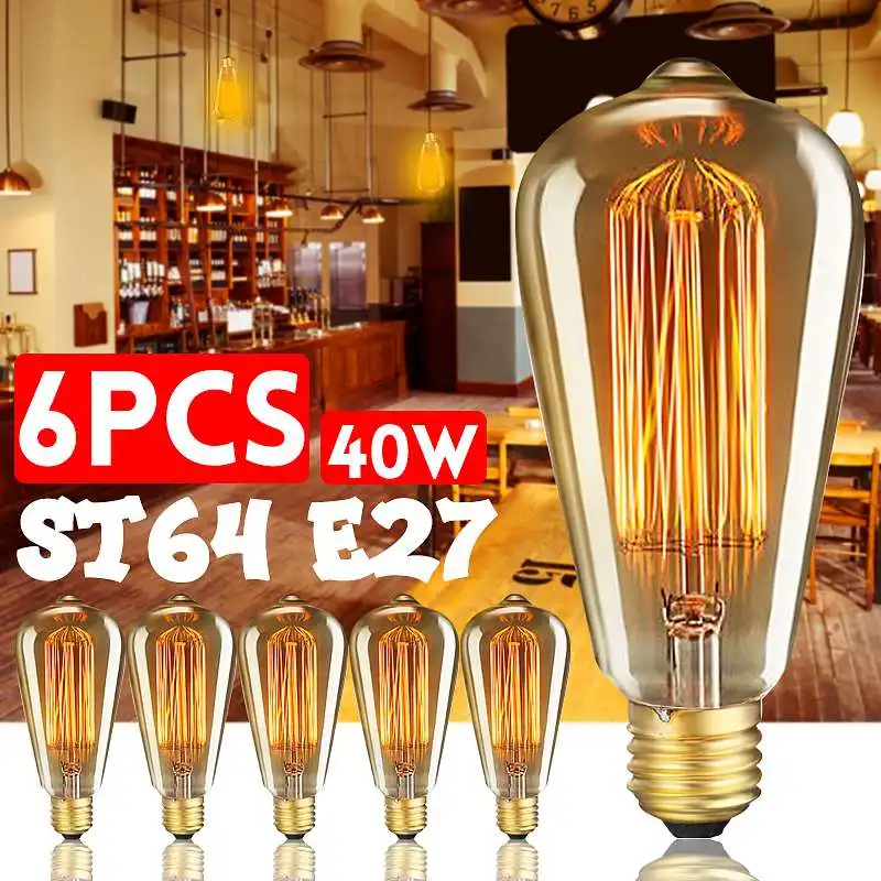 6 шт./кор. ST64 E27 светодиодный 40W светодиоидная лампа с регулируемой яркостью лампы Эдисона античный Винтаж лампа накаливания светильник 2200K ...
6 шт./кор. ST64 E27 светодиодный 40W светодиоидная лампа с регулируемой яркостью лампы Эдисона античный Винтаж лампа накаливания светильник 2200K ...