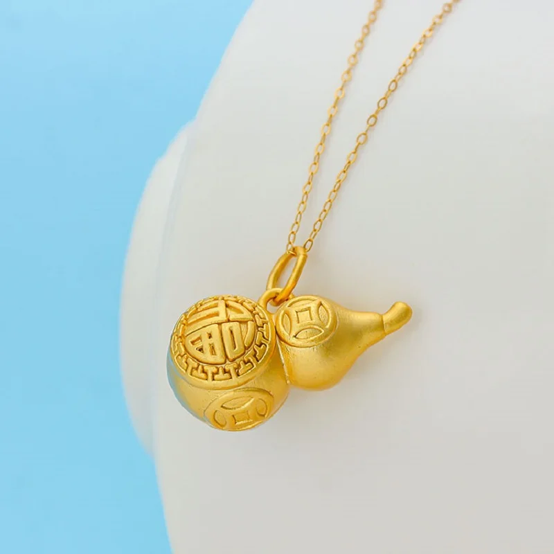New product 999 ancient silver gold-plated 3D gourd pendant with Hetian jade fashion necklace female
New product 999 ancient silver gold-plated 3D gourd pendant with Hetian jade fashion necklace female
