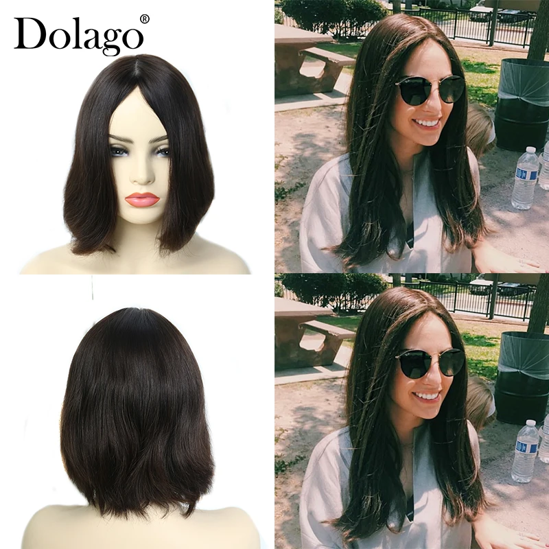 Кошерный еврейский парик Dolago натуральный волос 100% натуральные волосы основа из