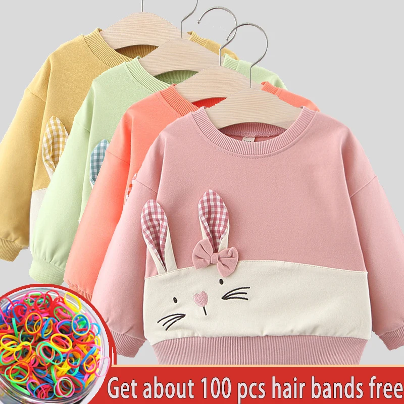 Рубашки для девочек с рисунком кролика Сезон зима-весна Детский мягкий хлопковый
