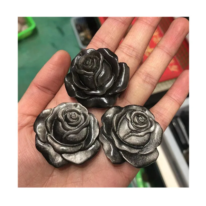 Natural Polished Silver Obsidian Flower Crystal Healing Stones For Decoration
Natural Polished Silver Obsidian Flower Crystal Healing Stones For Decoration