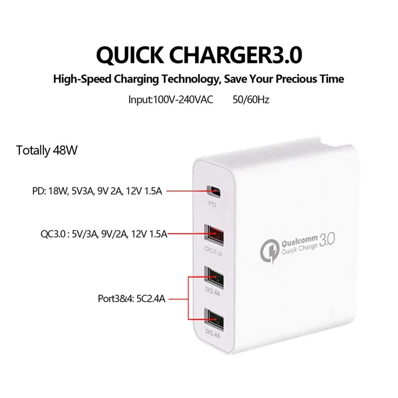 48W Quick Charger Type C USB PD Charger for iPhone 12 11 Pro Max XS Mobile Phone Type-C to USB-C EU Plug
48W Quick Charger Type C USB PD Charger for iPhone 12 11 Pro Max XS Mobile Phone Type-C to USB-C EU Plug