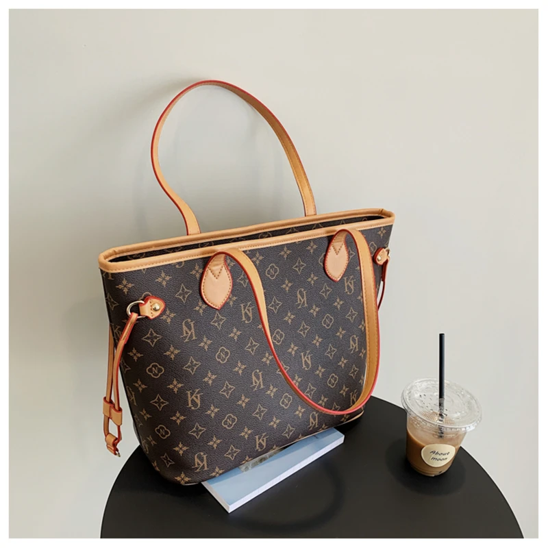 

Simple Shoulder Bag for Women 2021 Luxury Tote High Qulity Leather Designer Large Capacity Shopping Bag Fashion Retro Handbags