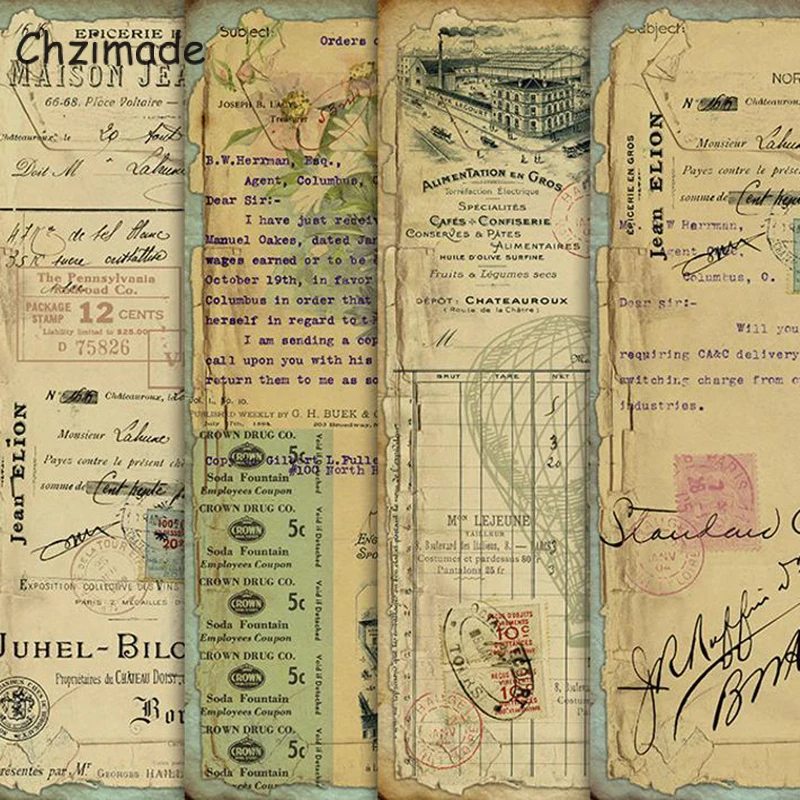 Chzimade 4Pcs Vintage Junk Journal Letter Paper Sticker For Scrapbooking Album Diary Diy Happy Planner Home Decoration
Chzimade 4Pcs Vintage Junk Journal Letter Paper Sticker For Scrapbooking Album Diary Diy Happy Planner Home Decoration