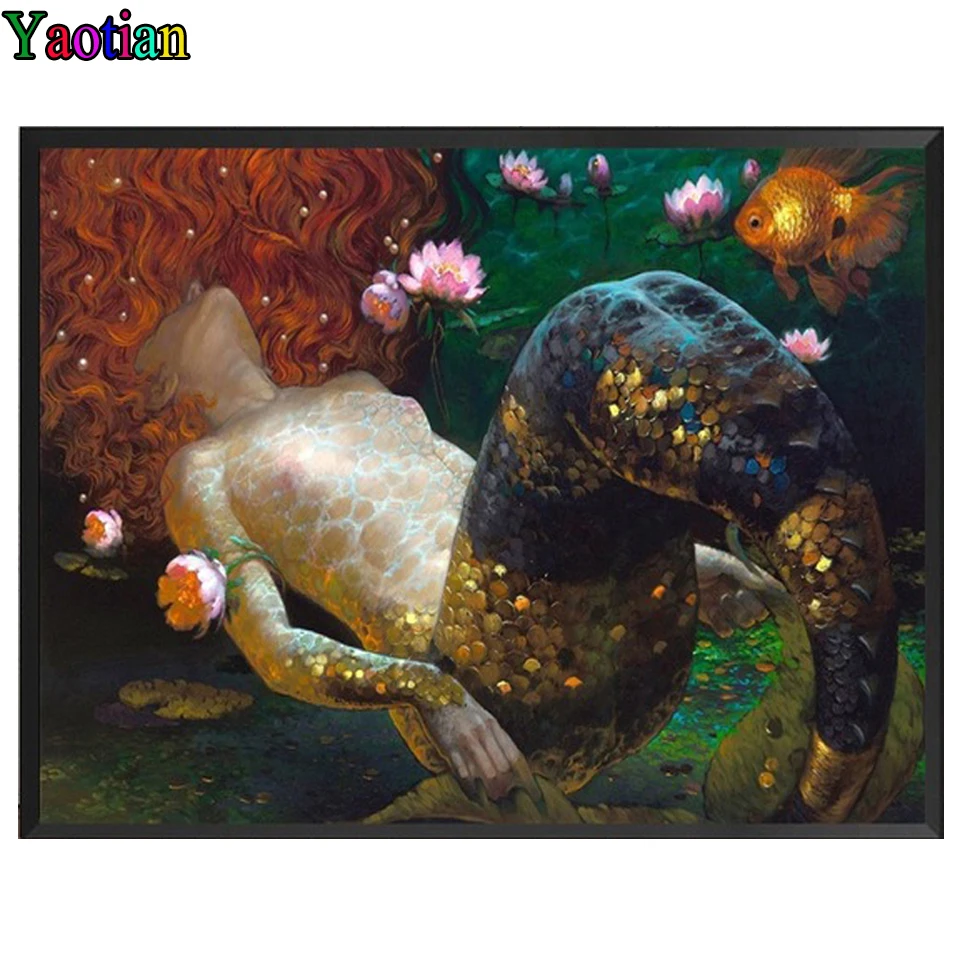 Diamond Embroidery Mermaid Lotus 5D DIY Diamond Painting Full Square/Round Mosaic Painting Cross Stitch Unfinished Decoration 
Diamond Embroidery Mermaid Lotus 5D DIY Diamond Painting Full Square/Round Mosaic Painting Cross Stitch Unfinished Decoration
