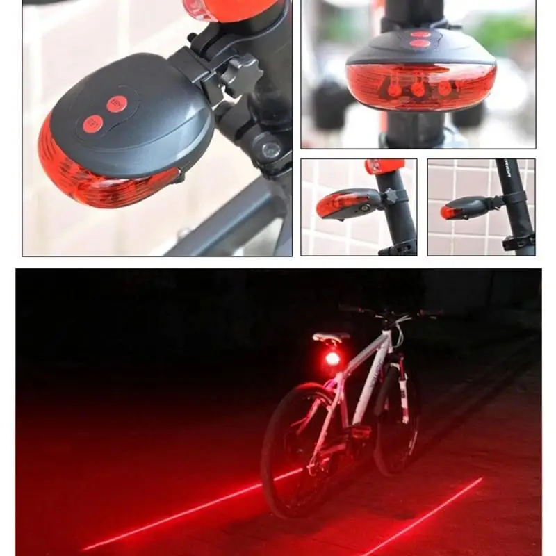 

100LM Bicycle Laser Taillight 5 LED Waterproof Bike Tail Light 7 Modes Bicycle Cycling Safety Warning Light Bicycle Accessories