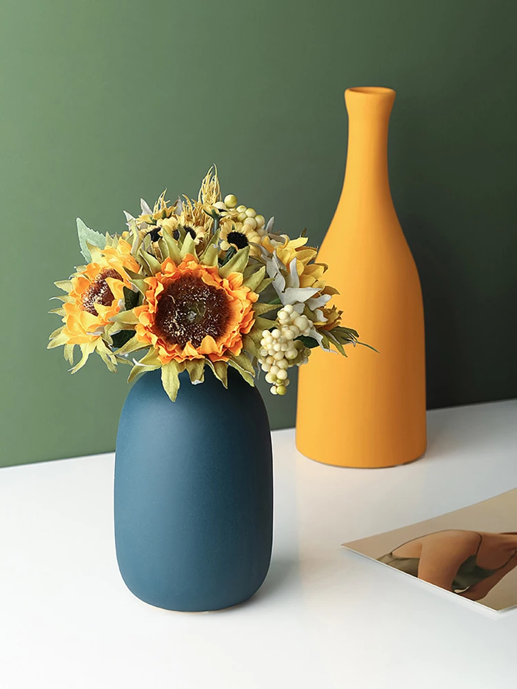 Nordic Morandi Orange Yellow Blue Ceramic Vase Abstract Small Mouth Flower Arrangement Dried Flower Pots Home Decorations
Nordic Morandi Orange Yellow Blue Ceramic Vase Abstract Small Mouth Flower Arrangement Dried Flower Pots Home Decorations