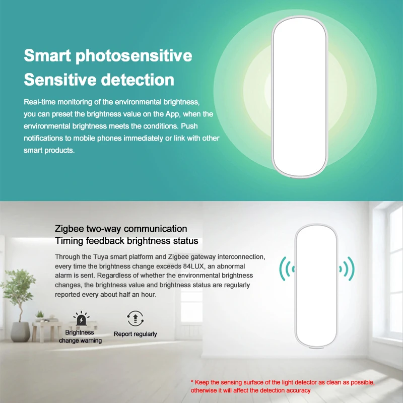 Tuya Zigbee Smart Light Sensor Wireless Brightness Sensor Intelligent Lighting Detection Smart Life App Illuminance Sensor
Tuya Zigbee Smart Light Sensor Wireless Brightness Sensor Intelligent Lighting Detection Smart Life App Illuminance Sensor