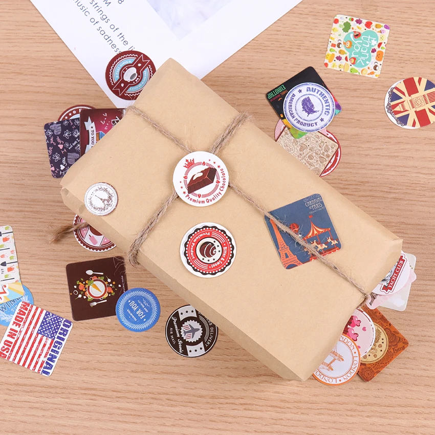 

38PCS/Box Stationery Stickers Decorative Scrapbooking Stick Label Diary Album Supplies Sealing Sticker
