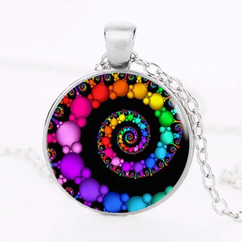 

Spiral Pendant Fractal Necklaces Pendants Flourish Swirls Glass Dome Necklace Sacred Geometry Art Picture Jewelry Wholesale
