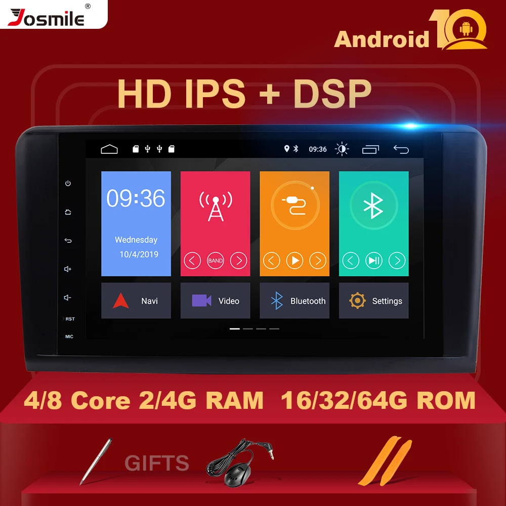 2 din Android 10 4G 64G Автомобильный GPS для Mercedes Benz ML GL W164 ML350 ML500 GL320 X164 ML280 GL350 GL450 Радио