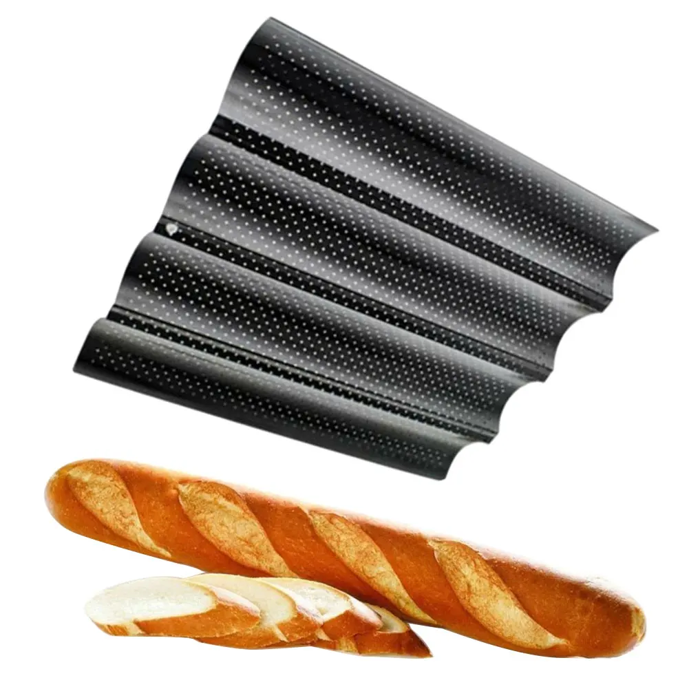 Hot Carbon Steel 4 Groove Wave French Bread Baking Tray For Baguette Bake Mold Pan DIY Bread Mold Baking And Pastry Tool
Hot Carbon Steel 4 Groove Wave French Bread Baking Tray For Baguette Bake Mold Pan DIY Bread Mold Baking And Pastry Tool