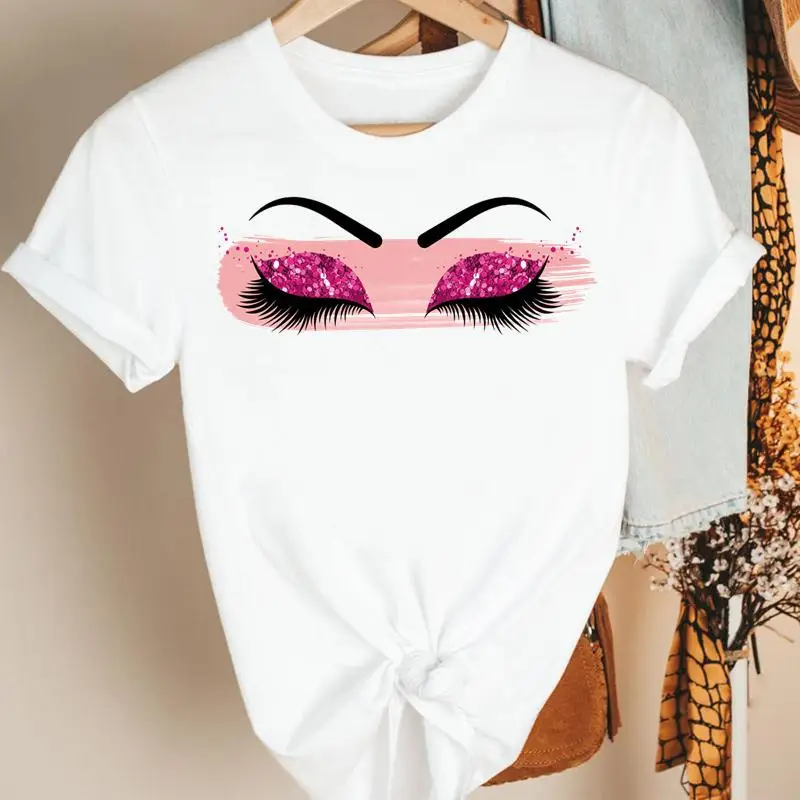 Women Clothes Eyelash Watercolor New Ladies 90s Cartoon Summer Short Sleeve Tshirt Female Tee Print Fashion Top Graphic T-shirt
Women Clothes Eyelash Watercolor New Ladies 90s Cartoon Summer Short Sleeve Tshirt Female Tee Print Fashion Top Graphic T-shirt
