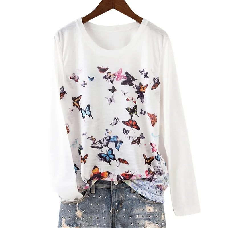 Women Clothes Fashion Hot Drilling Printed T Shirt Spring Autumn Loose Long Sleeve Casual Tee Shirt Female Blusas Ropa De Mujer
Women Clothes Fashion Hot Drilling Printed T Shirt Spring Autumn Loose Long Sleeve Casual Tee Shirt Female Blusas Ropa De Mujer