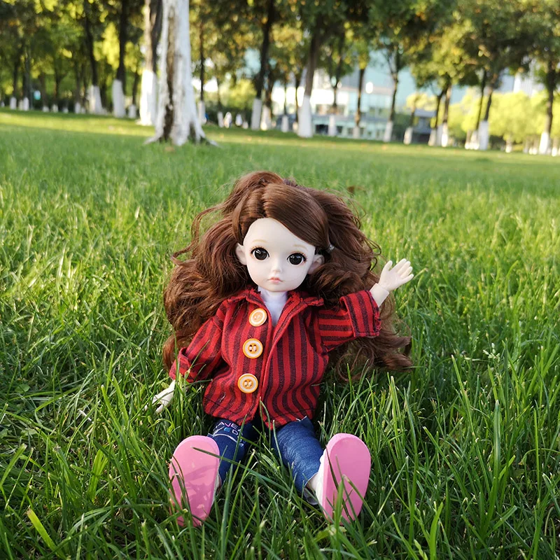 Fashion Kawaii Baby Joint Dolls 30 cm 1/6 BJD Doll Full Set Princess Female Body Curly Hair Action Figure Toys For Girls Amy
Fashion Kawaii Baby Joint Dolls 30 cm 1/6 BJD Doll Full Set Princess Female Body Curly Hair Action Figure Toys For Girls Amy